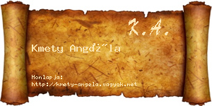 Kmety Angéla névjegykártya